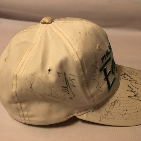 Vintage Sports Specialties NFL Philadelphia Eagles White Script Snapback Hat - Picture 2 of 9